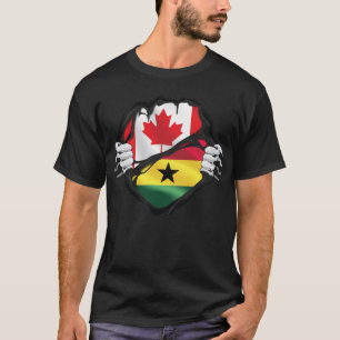Ghanaian Canadian Hands Ripped Roots Flag T-Shirt