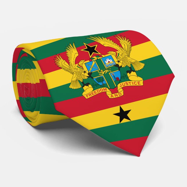 Ghanaian Flag & Coat of Arms, Flag of Ghana Tie (Rolled)