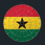 Ghanaian Flag Dartboard<br><div class="desc">This design features the national flag of Ghana (officially known as the Republic of Ghana), which is a country in West Africa, along the Gulf of Guinea and the Atlantic Ocean. The name "Ghana" means "Warrior King" in the Soninke language. Ghana is bordered by the Ivory Coast in the west,...</div>