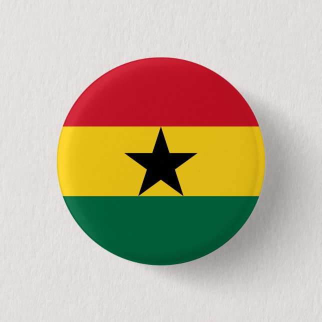 Ghanaian Flag, Flag of Ghana 3 Cm Round Badge (Front)