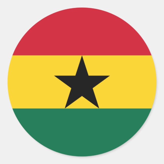 Ghanaian Flag, Flag of Ghana Classic Round Sticker (Front)