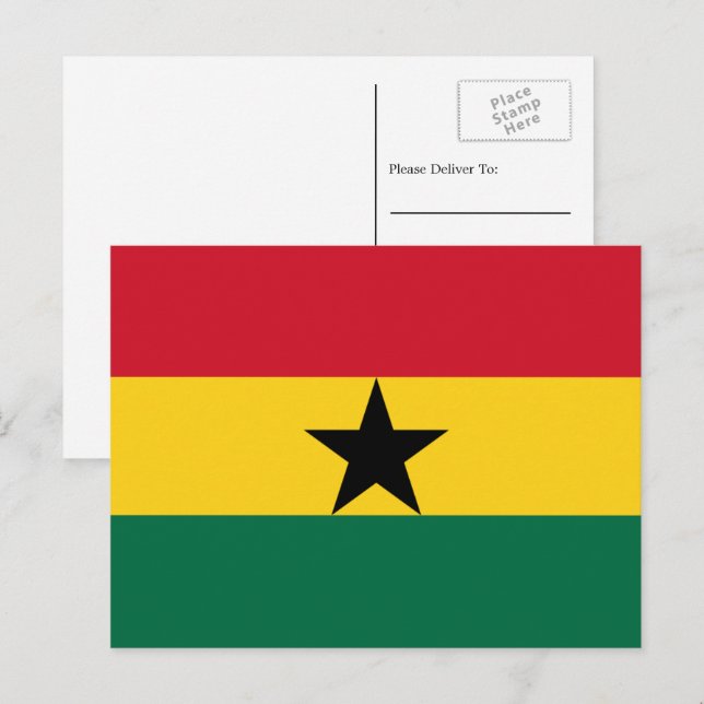 Ghanaian Flag, Flag of Ghana Postcard (Front/Back)