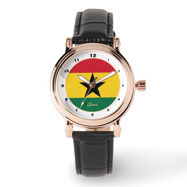 Ghanaian Flag & Ghana trendy fashion /design watch (Front)
