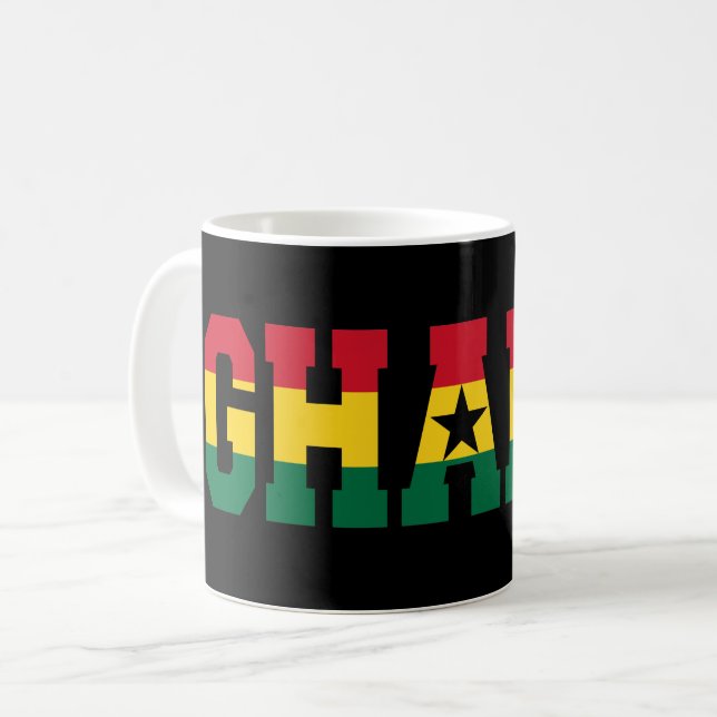 Ghanaian Flag Varsity Love Ghana Independence Day Coffee Mug (Front Left)