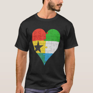 Ghanaian Sierra Leonean Flag Heart T-Shirt