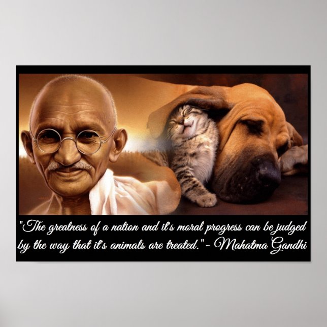 Ghandi Animal Quote Poster (Front)