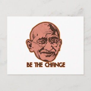 Ghandi Be The Change Postcard