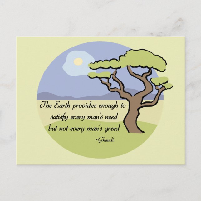 Ghandi Earth quote Postcard (Front)