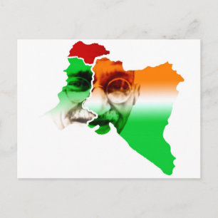 ghandi-on-india-and-pakistan-border postcard