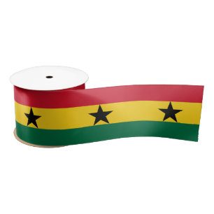 Ghanian Flag & Ghana travel, holiday/sports Satin Ribbon