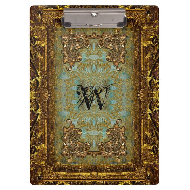 Ghastling Victorian Beautiful Monogram Clipboard (Front)