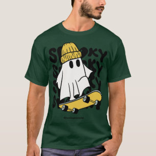 Ghastly Grind Ghost Skating Halloween T-Shirt