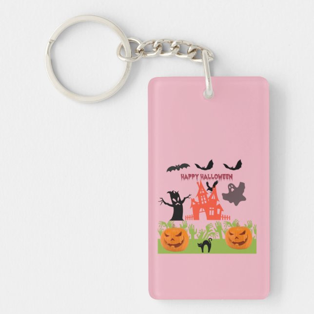 Ghastly Scene Of Green Hands Emerging From Earth Key Ring (Front)