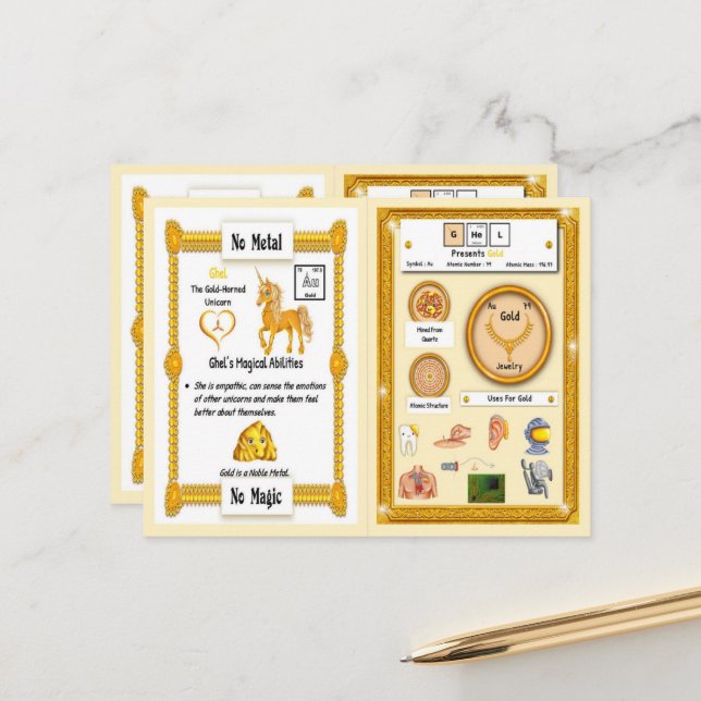 Ghel - Gold Horn Unicorn Game Card (Front/Back In Situ)
