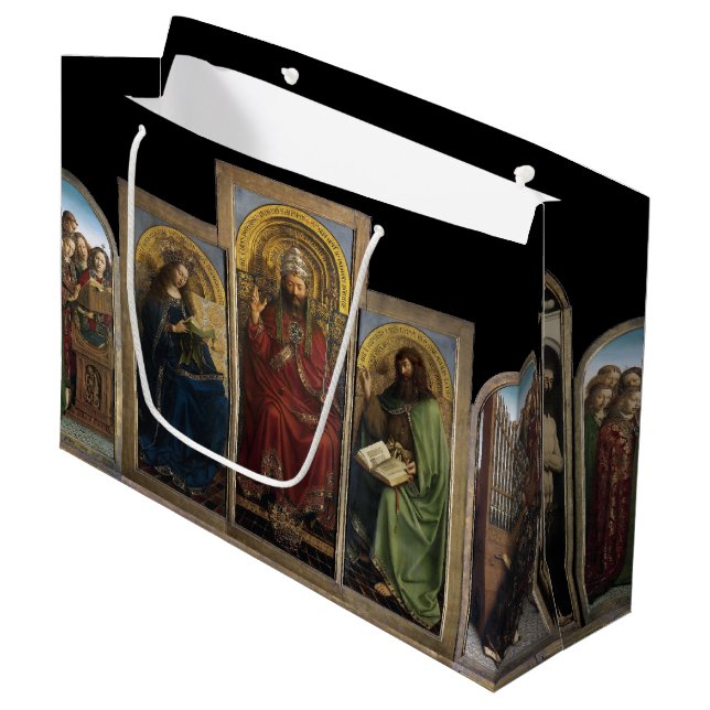 Ghent Altarpiece, Van Eyck Brothers Large Gift Bag (Front Angled)