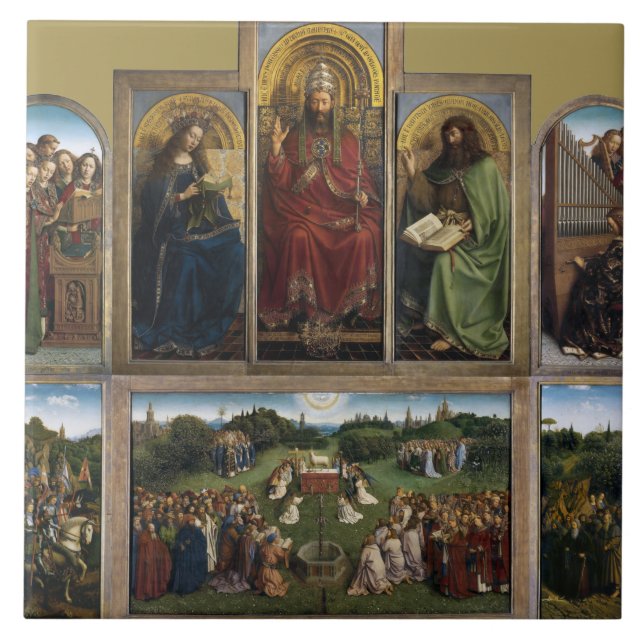 Ghent Altarpiece, Van Eyck Brothers Tile (Front)