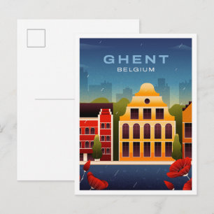 Ghent Belgium Art Vintage travel Postcard