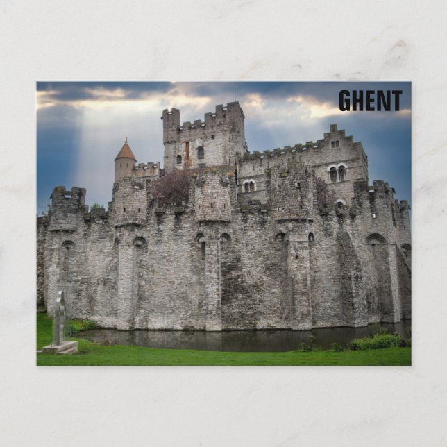 Ghent Belgium Castle Travel Photo Postcard (Front)
