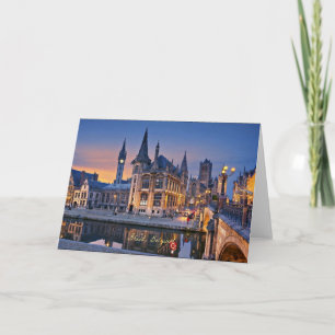 Ghent, Belgium setting sun Card