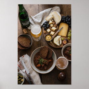 Ghent-Style Beer Pairing Still Life Poster