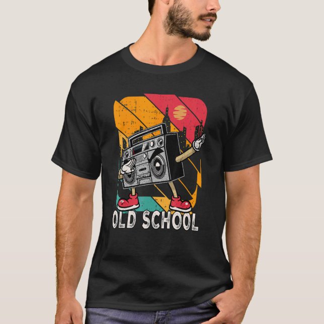Ghetto Blaster 80's 90's Hip Hip Dabbing Old Schoo T-Shirt (Front)