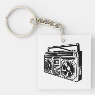 Ghetto Blaster 80's 90's Hip Hip Rap T-Shirt Key Ring