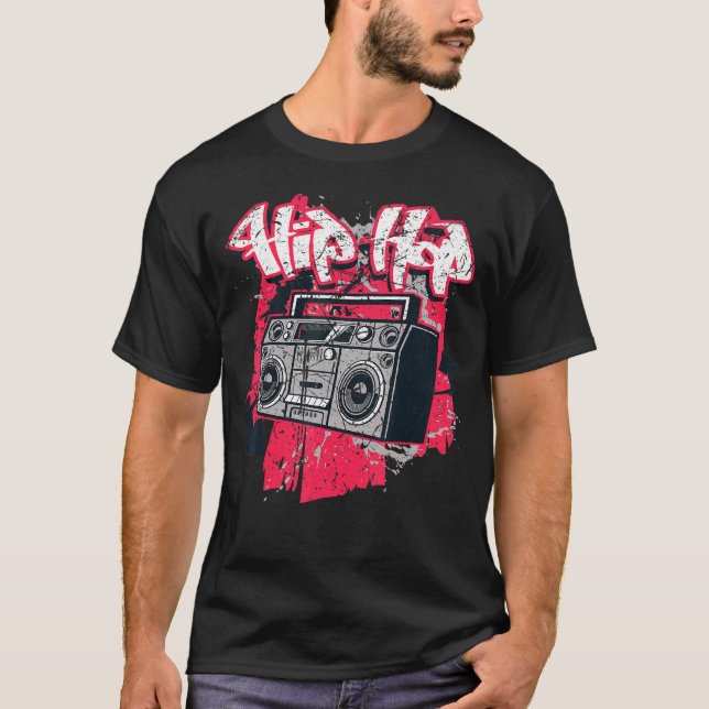 Ghetto Blaster 80's 90's Party Hip Hip Rap R&b Vin T-Shirt (Front)
