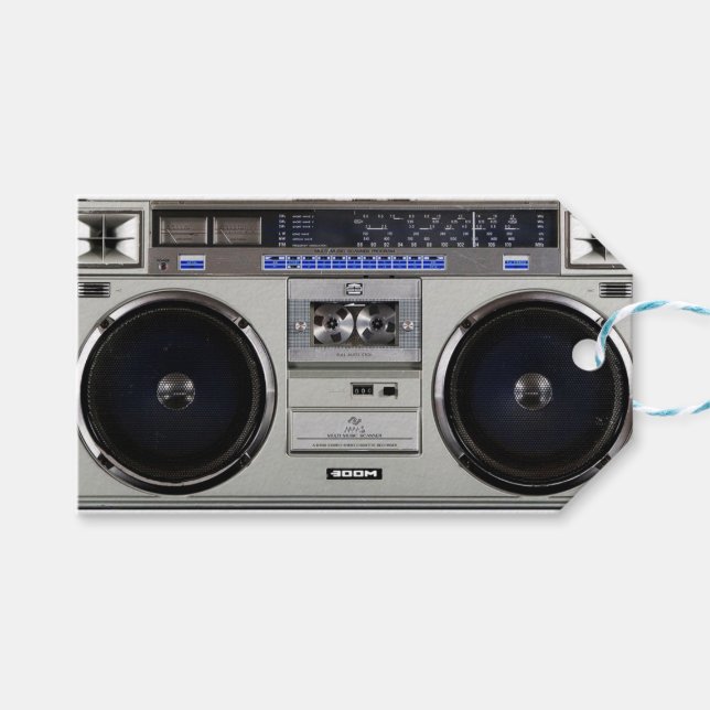 Ghetto Blaster Boombox Gift Tags (Front (Horizontal))