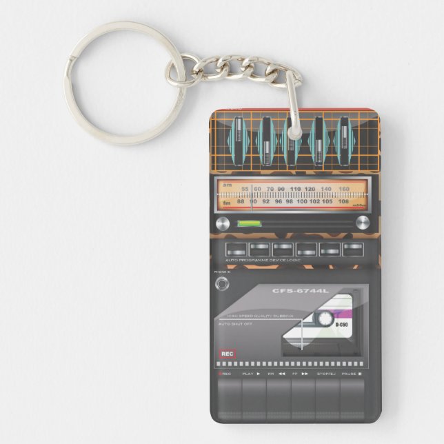 Ghetto blaster boombox key ring (Front)