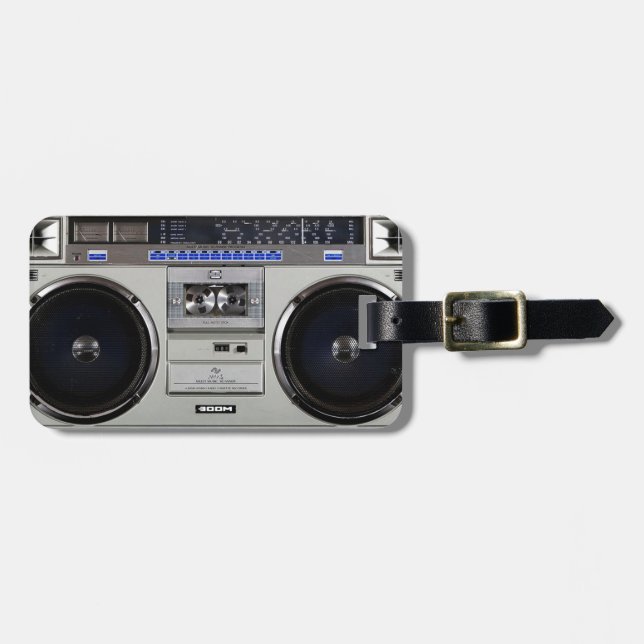 Ghetto Blaster Boombox Luggage Tag (Front Horizontal)