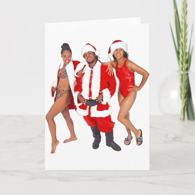 Ghetto Santa and his Elves from the Hood Holiday Card (Front)