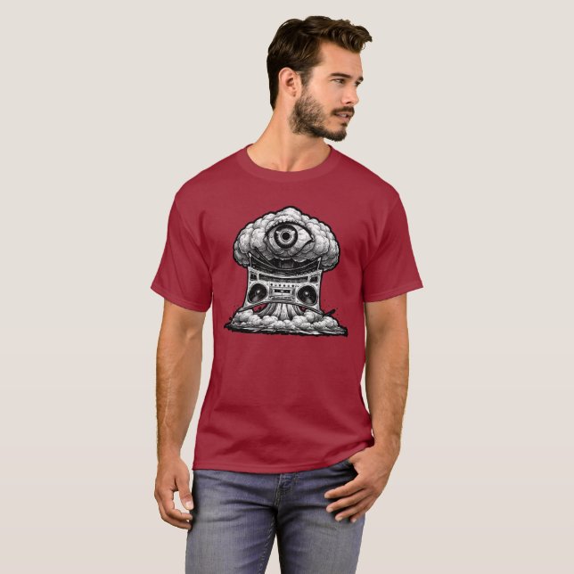 Ghettoblaster Third Eye Explosion Illustration  T-Shirt (Front Full)