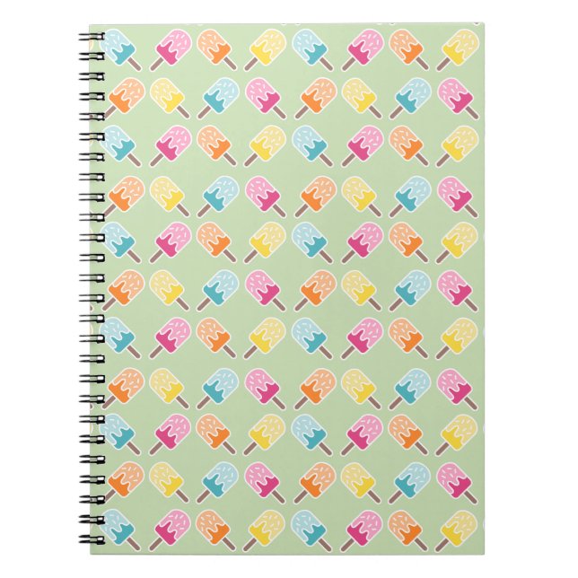 Ghiacciolo notebook - Colorful Popsicle Pattern  (Front)