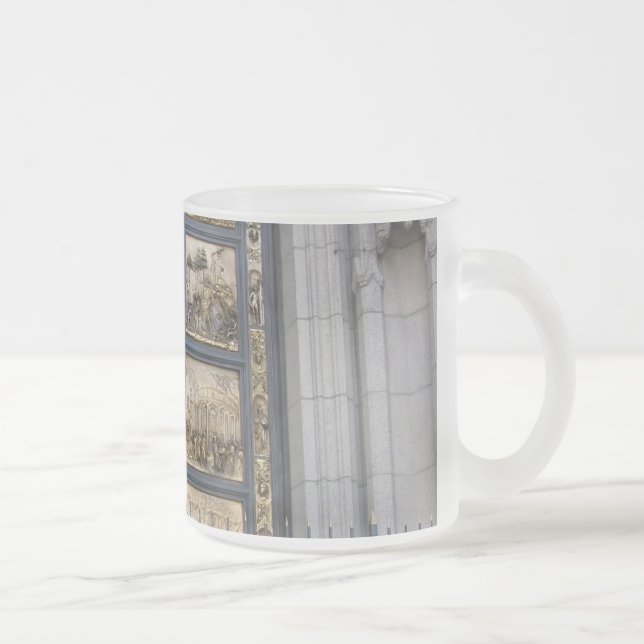 Ghiberti Doors Frosted Glass Coffee Mug (Right)