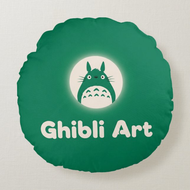 Ghibli Art: Crafting Wonder Round Cushion (Front)