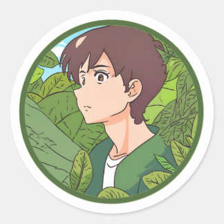 Ghibli Sticker: A Loving Nature Day  Classic Round Sticker