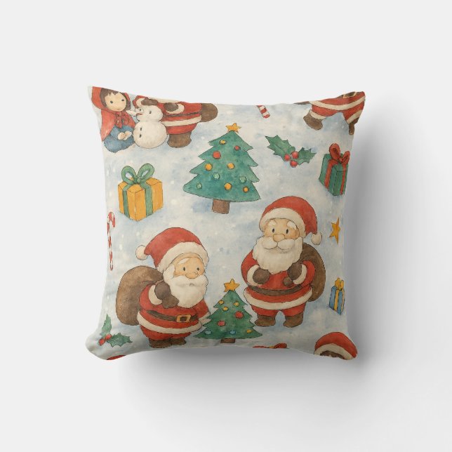 Ghibli-Style Christmas Pattern Cushion (Front)