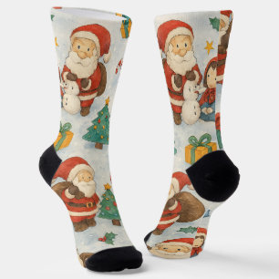 Ghibli-Style Christmas Pattern Socks