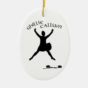 Ghillie Callum - Scottish Sword Dancer Ceramic Tree Decoration