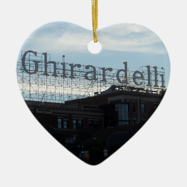 Ghirardelli Square- San Francisco Ceramic Tree Decoration (Front)