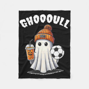 Ghoooal Soccer Ghost Halloween Funny Soccer Hallow Fleece Blanket