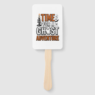 Ghost Adventure Halloween Vintage Typography Desig Hand Fan