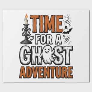 Ghost Adventure Halloween Vintage Typography Desig Wrapping Paper