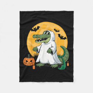 Ghost Alligator Halloween Soky Gator Lovers Fleece Blanket