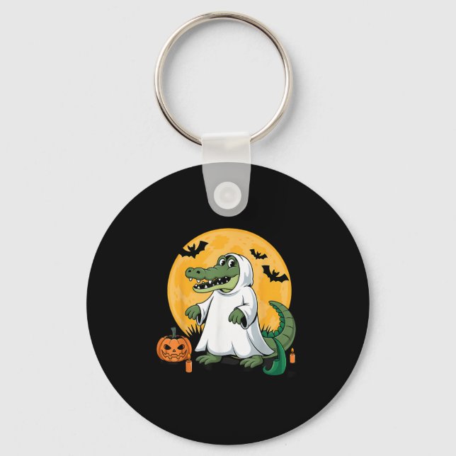 Ghost Alligator Halloween Soky Gator Lovers  Key Ring (Front)