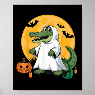 Ghost Alligator Halloween Soky Gator Lovers  Poster