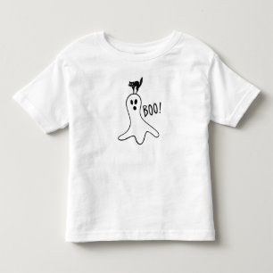 Ghost and Black Cat Halloween Cute Toddler T-Shirt