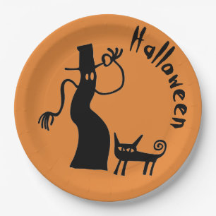 Ghost and Cat Paper Plate