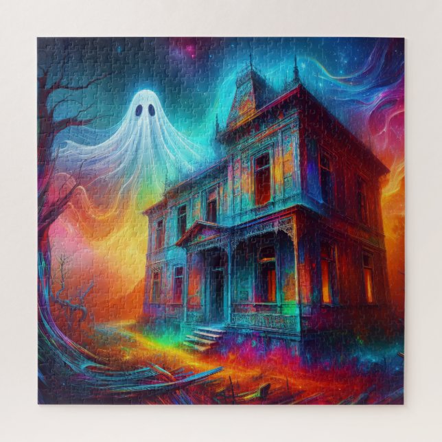 Ghost and Haunted House Jigsaw Puzzle (Vertical)