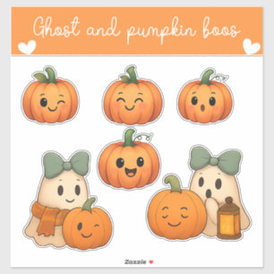 Ghost and Pumpkin Boos Sticker Sheet
